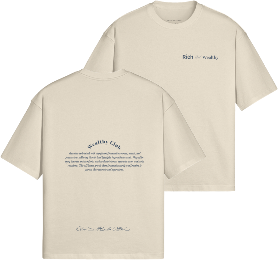 "Rich And Wealthy" - Blue Logo T-shirt