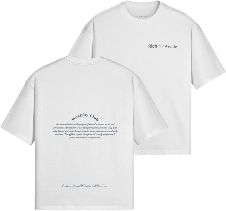 "Rich And Wealthy" - Blue Logo T-shirt