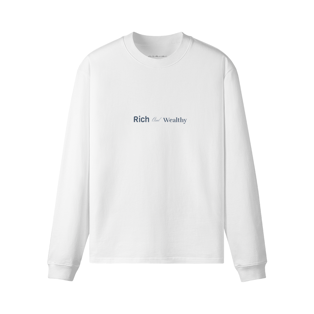 "Rich And Wealthy" - Blue Logo Crew Neck
