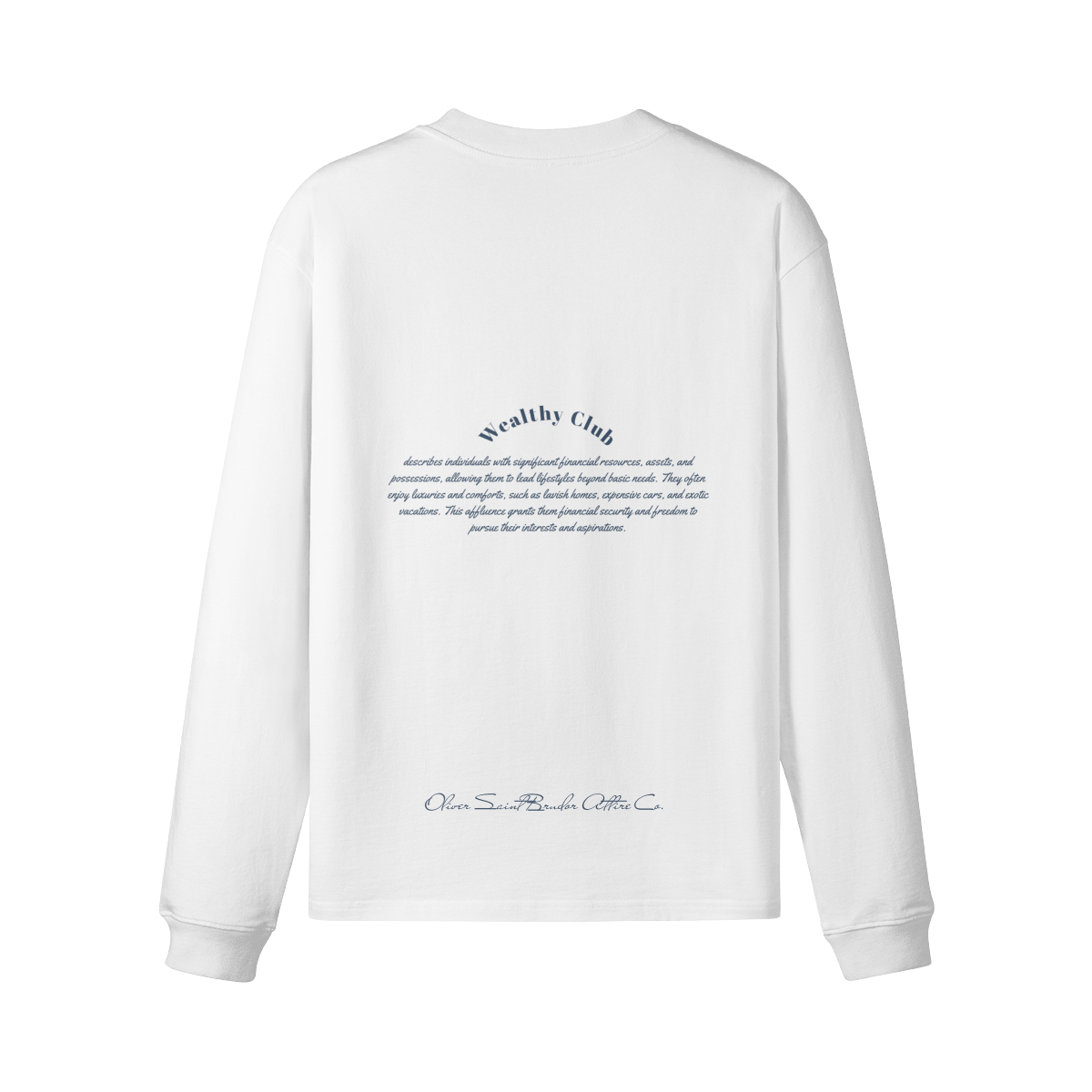 "Rich And Wealthy" - Blue Logo Crew Neck