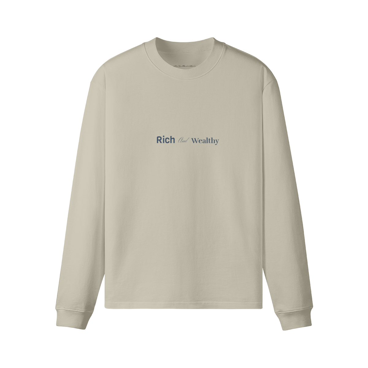 "Rich And Wealthy" - Blue Logo Crew Neck
